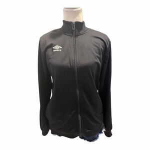 Umbro Black Track Jacket Full Zip Logo Athletic Streetwear L